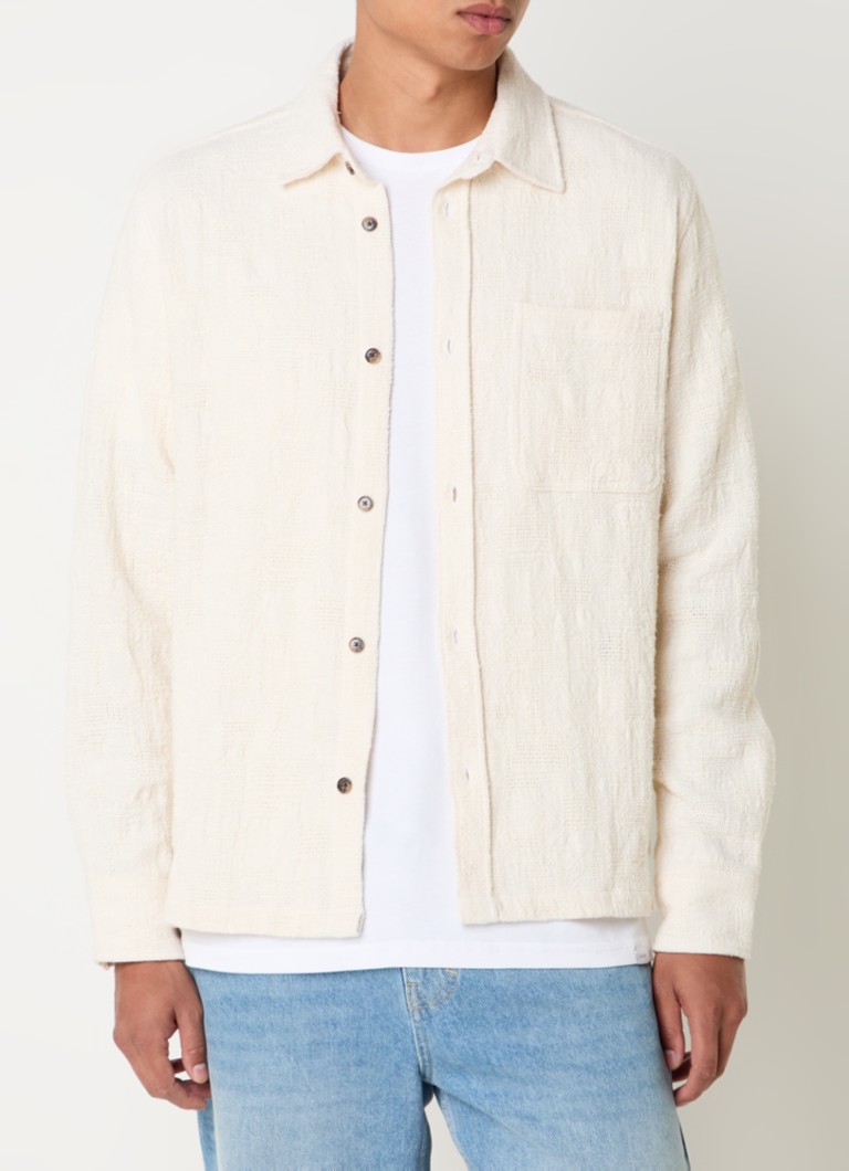 Les Deux Kaleb textured overshirt with chest pocket