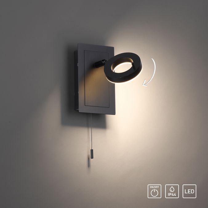 Paul Neuhaus 1-flg LED Wandleuchte Sileda Anthrazit