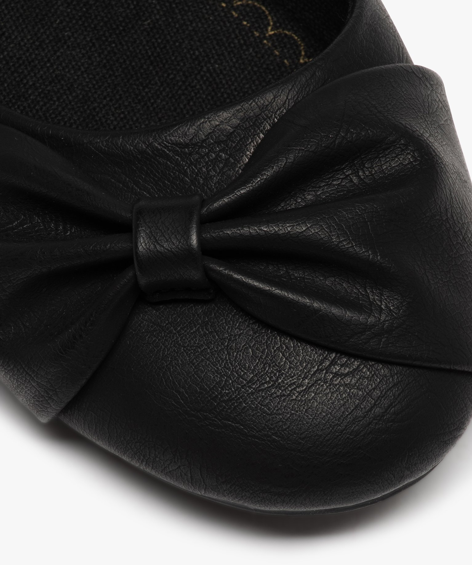 Ballerines femme unies à n?ud drapé noir | GEMO