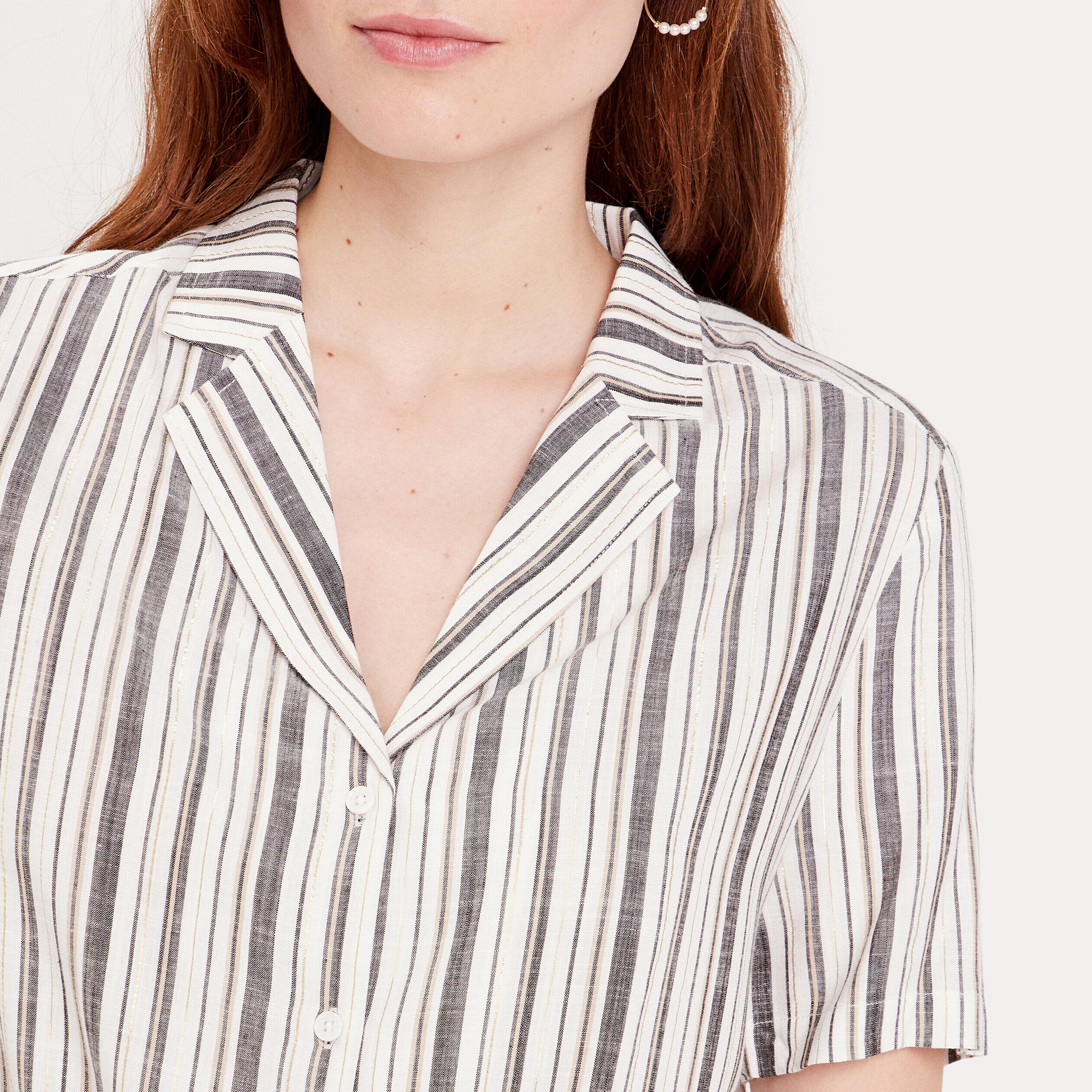 Chemise manches courtes blanc femme | Cache Cache