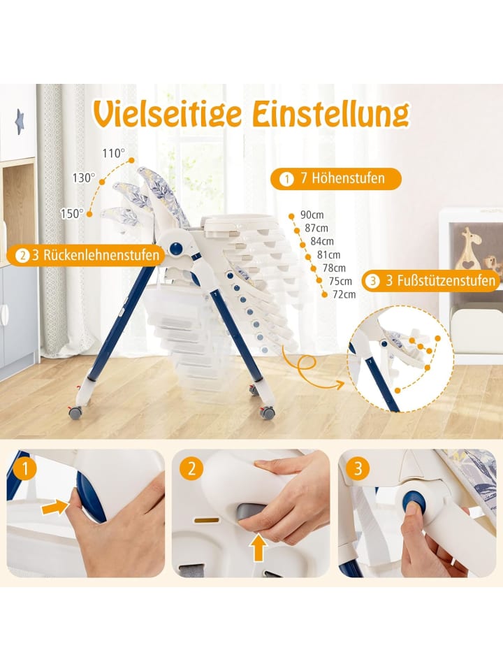 COSTWAY Hochstuhl für 6-36 Monate in Blau günstig kaufen onesize
