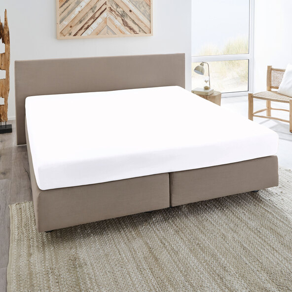Supersoft Spannbetttücher bis 25 cm Höhe, 180-200 x 200-220 cm, weiß