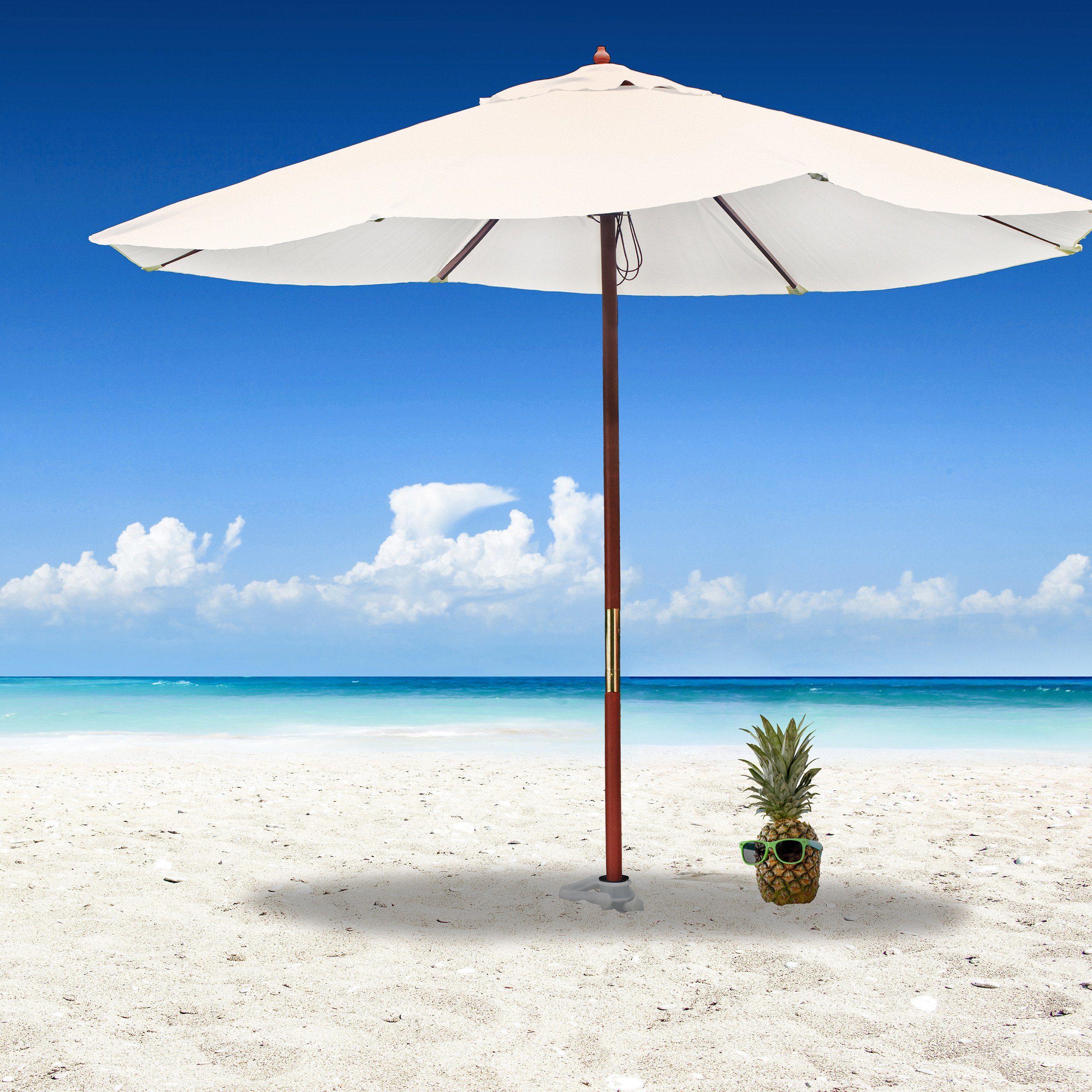 relaxdays Bodendübel Weiße Bodenhülse für Sonnenschirm