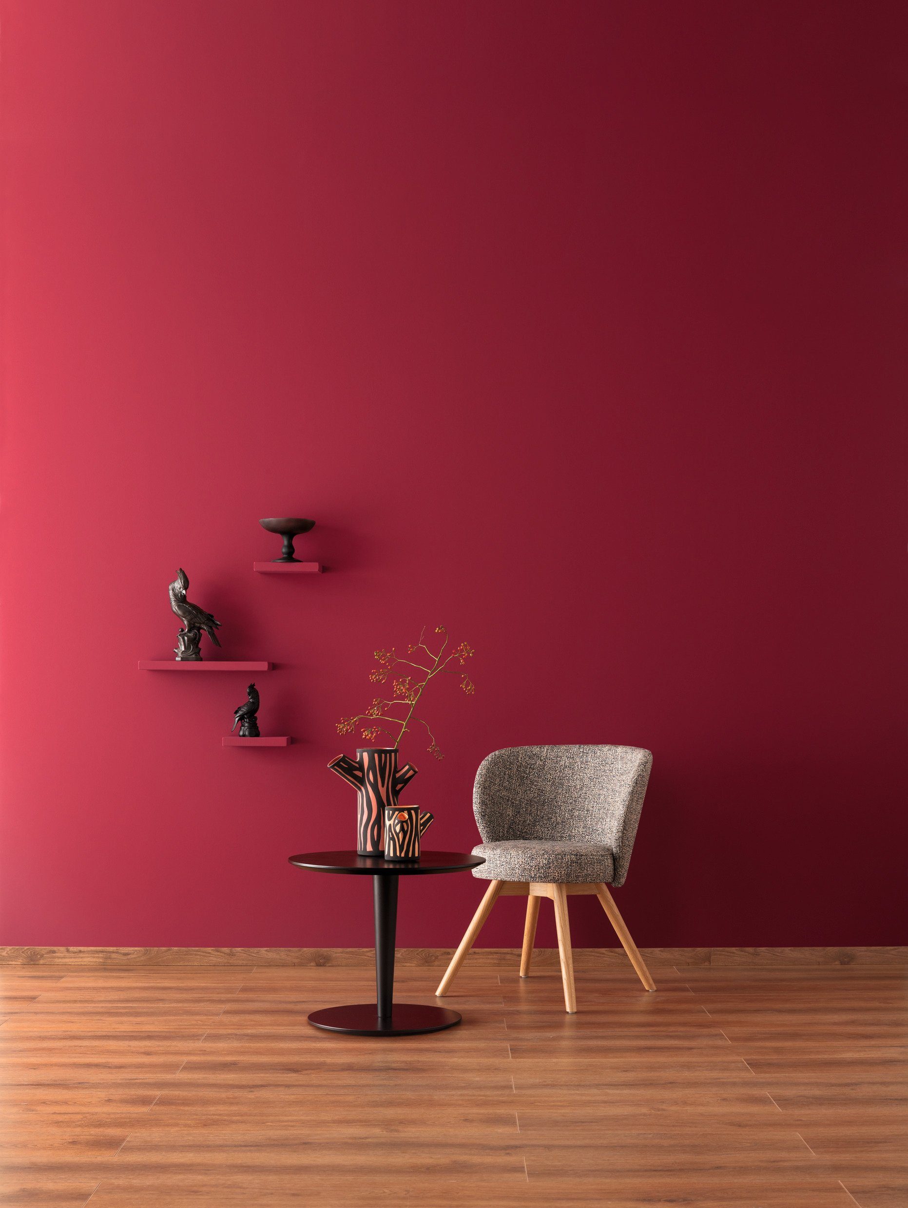 SCHÖNER WOHNEN FARBE Wand- und Deckenfarbe Designfarben, hochdeckende Premium-Wandfarbe, Farbwelt rot
