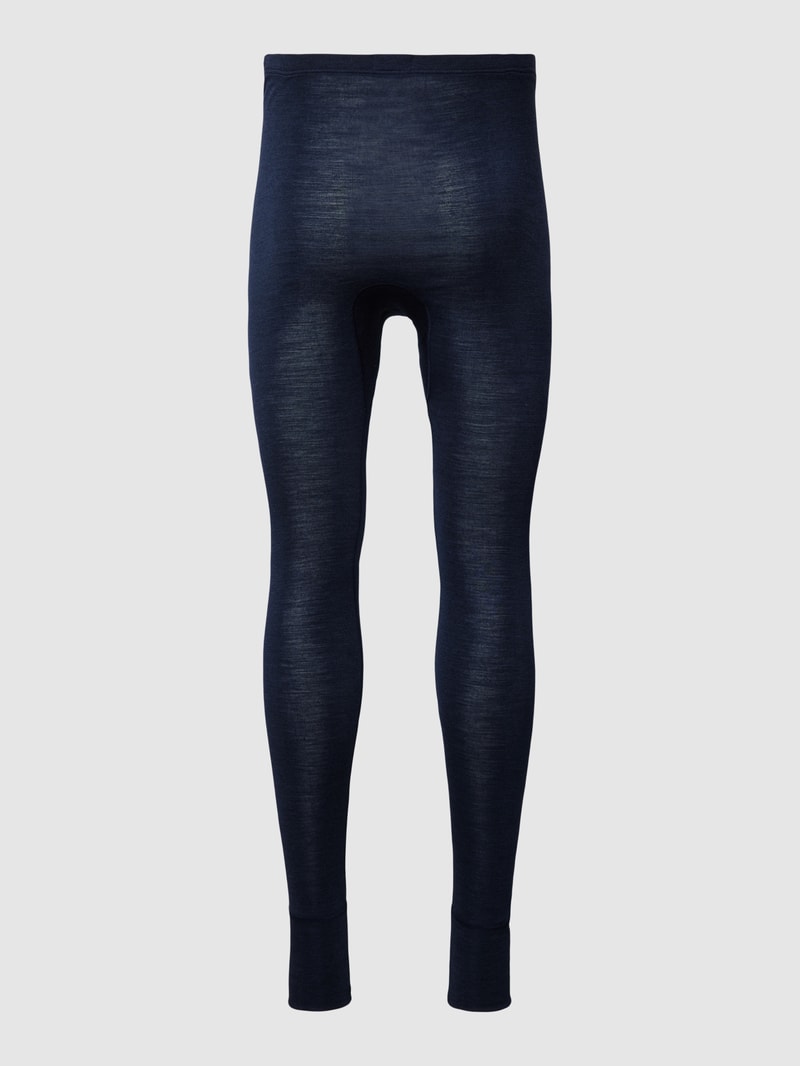 Lange Unterhose mit Strukturmuster Modell 'WOOLEN' in dunkelblau