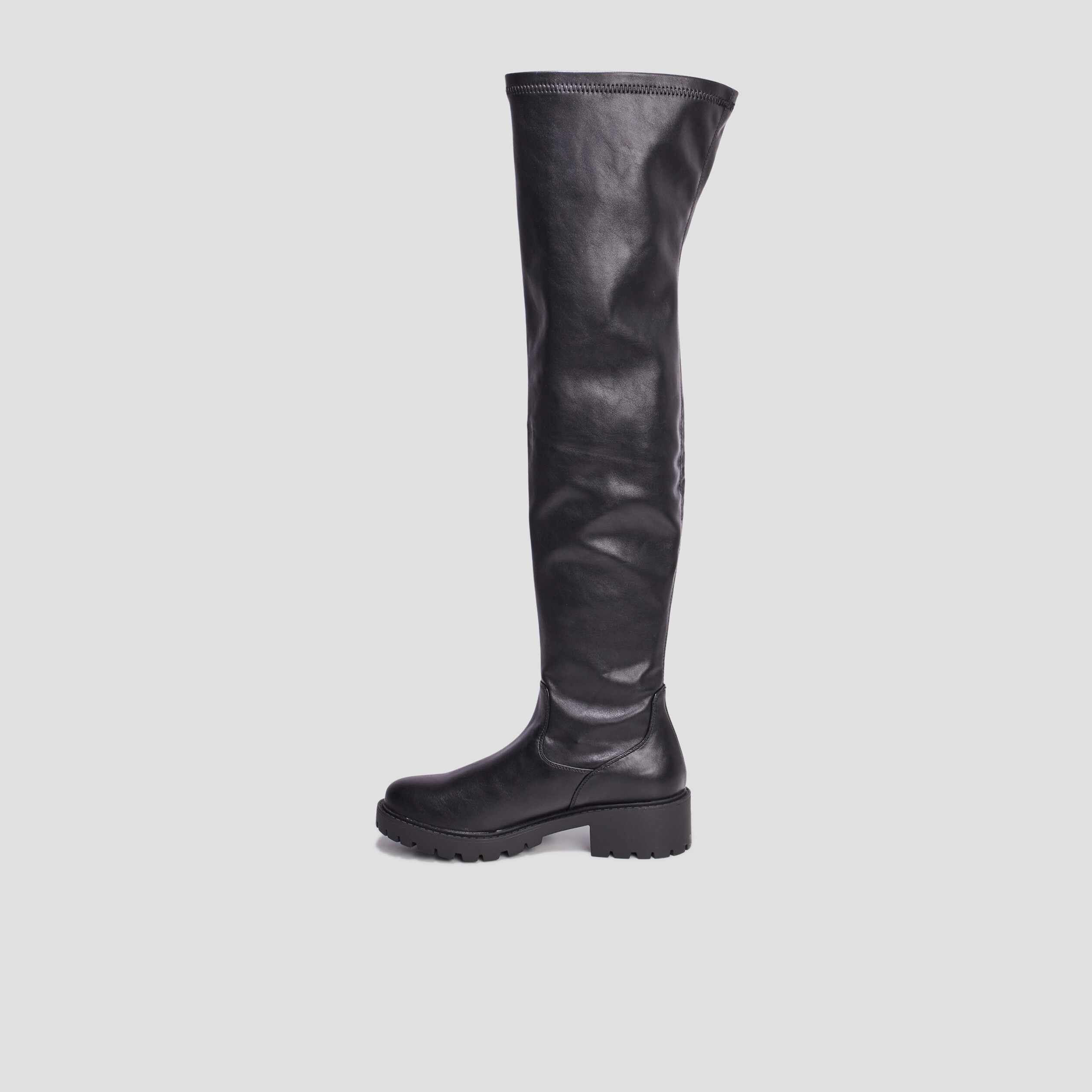 Bottes cuissardes semelle chunky noir femme | La Halle