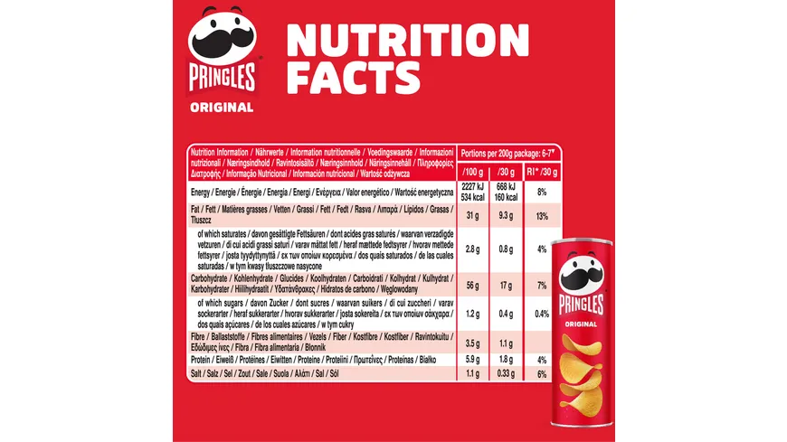Pringles Original salzige Chips 165 g
