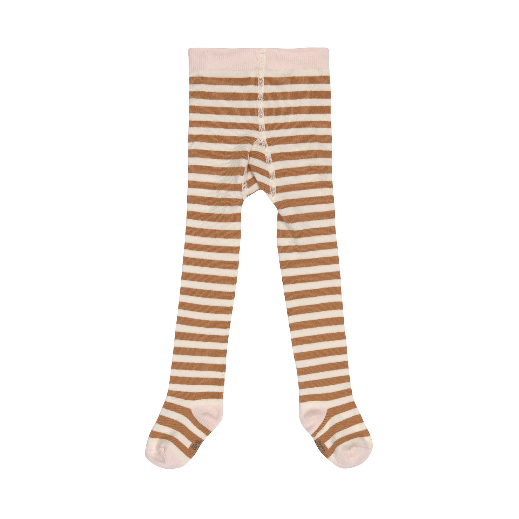 Strumpfhose GOTS - Tights, Streifen Karamell Weiß