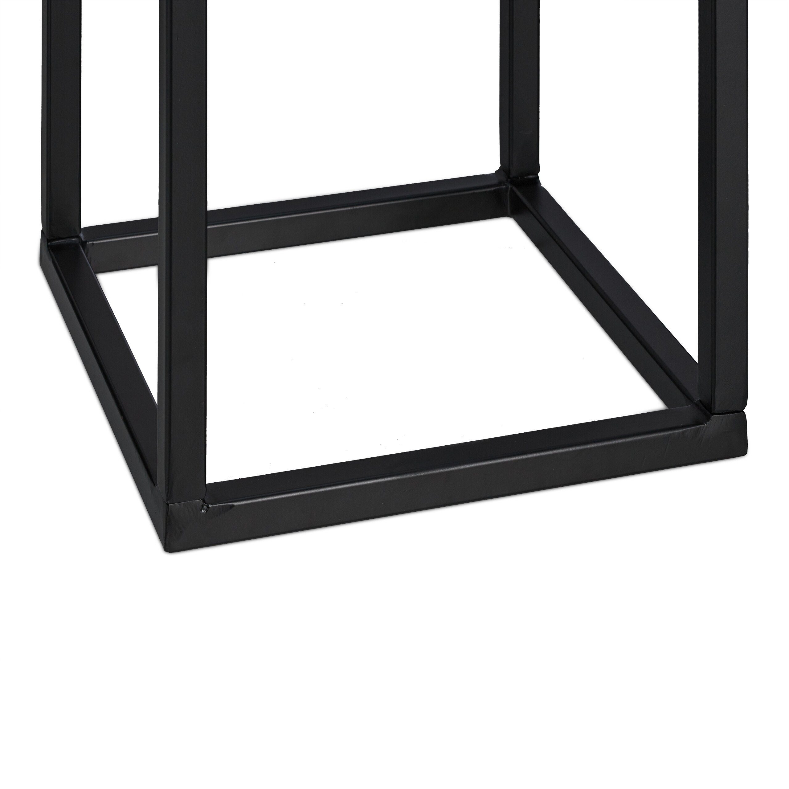 relaxdays Kaminholzregal Schwarzes Kaminholzregal aus Metall, BxTxH:30x30x60 cm