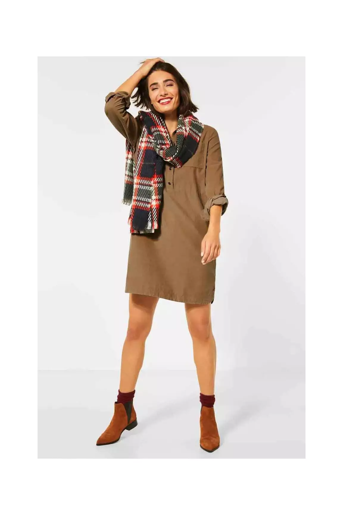 Street One Robes Mi Longues Femme couleur beige
