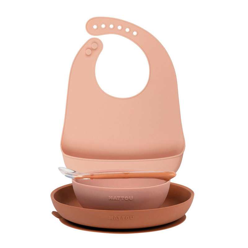 Coffret repas avec bavoir en silicone Terracotta Nattou