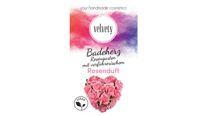 velvety Badeherz Rosengarten mit Rosenduft 36 g