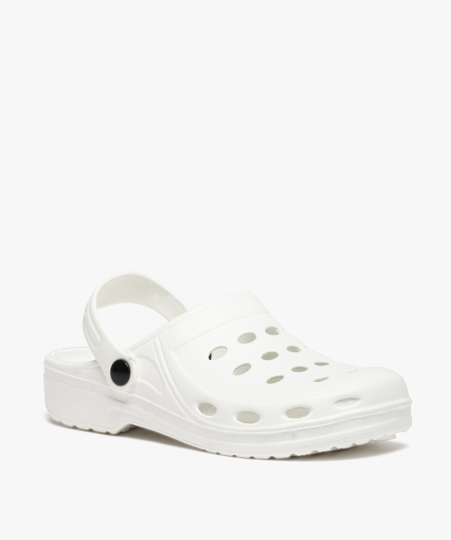Sabots souples femme unis à perforations blanc | GEMO