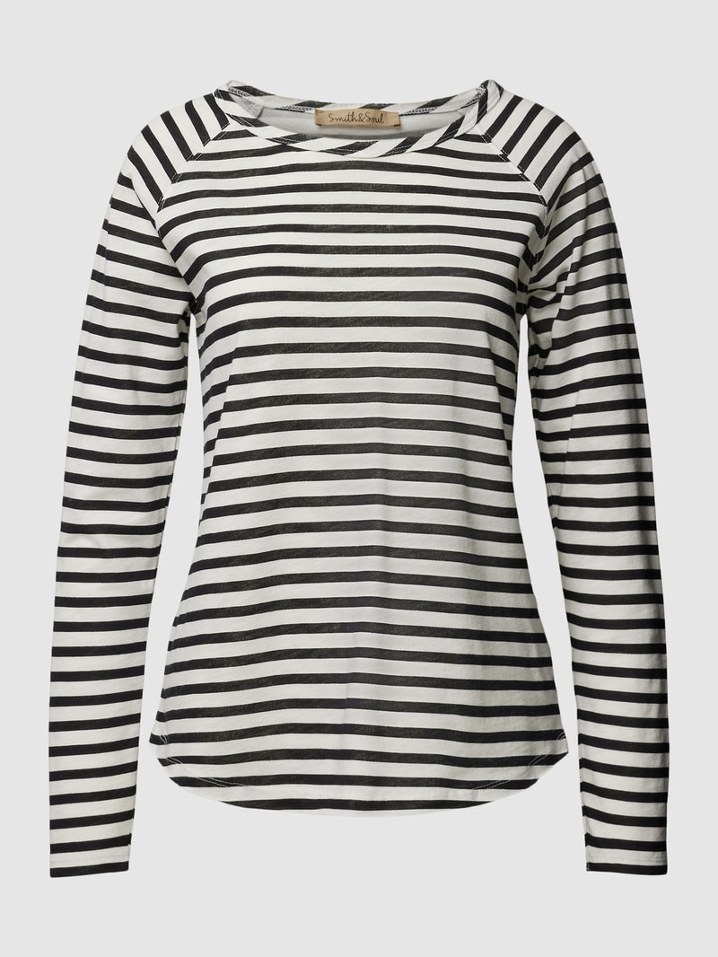 Longsleeve mit Streifenmuster in marineblau