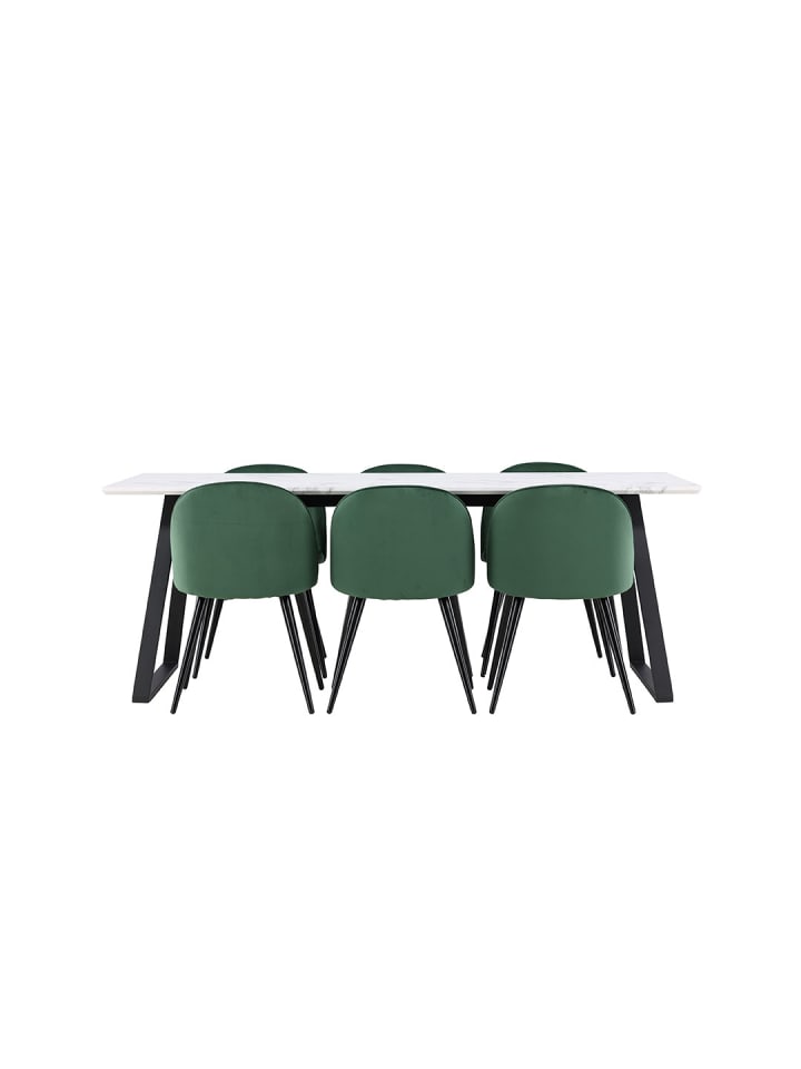 ebuy24 Essgruppe Malaga (7-teilig) Grün 200 x 90 cm günstig kaufen onesize