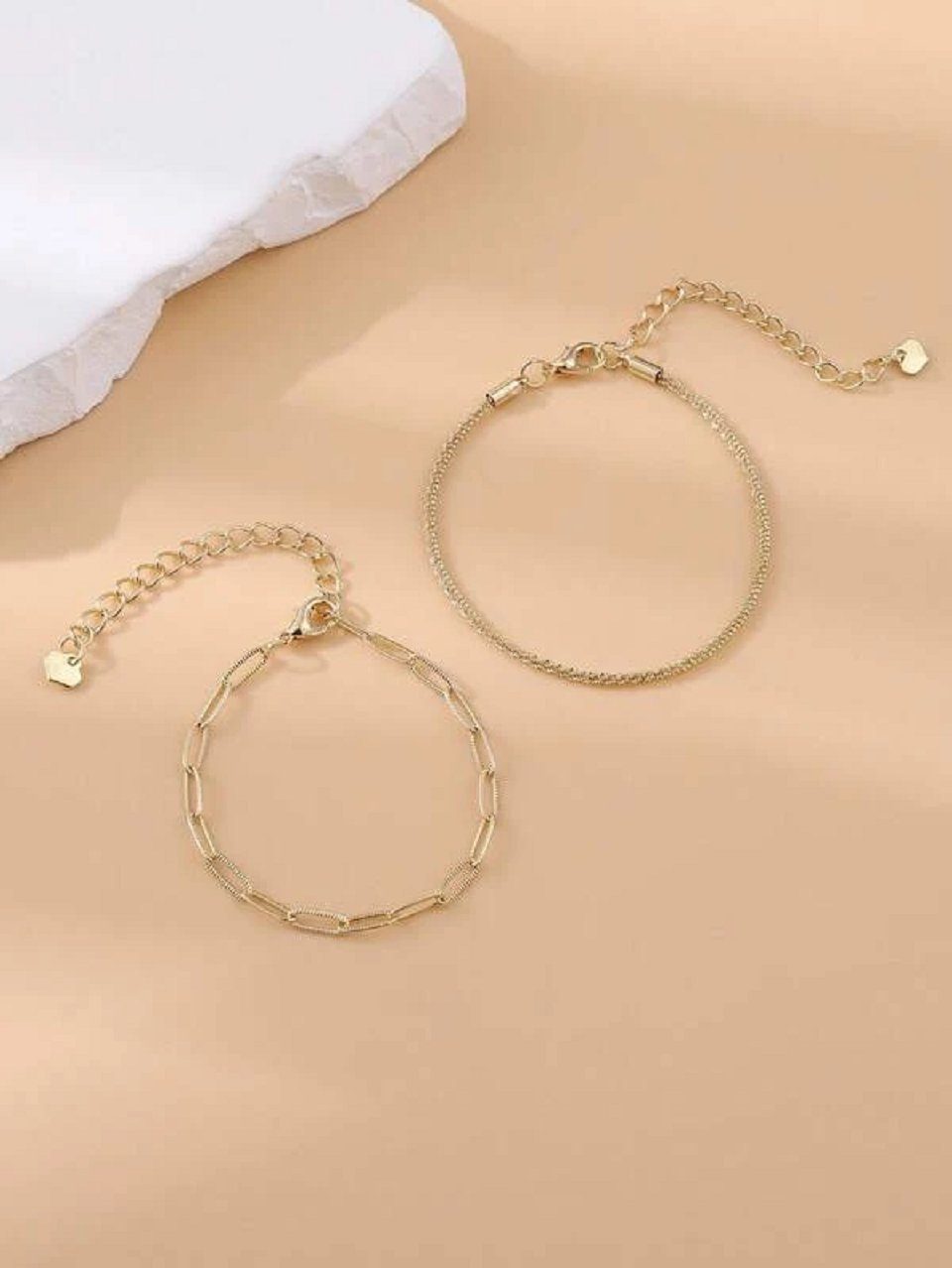 ENGELSINN Armketten Set Gold Armband Set Kettenarmband Damen Frauen (2-tlg), Bestseller
