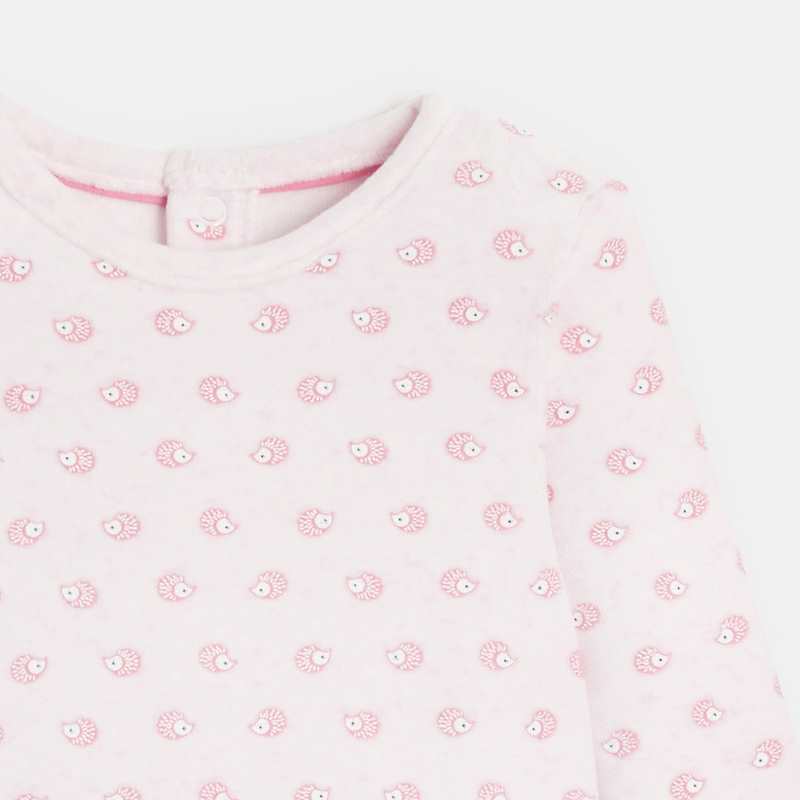 Dors-bien velours hérissons rose bébé fille