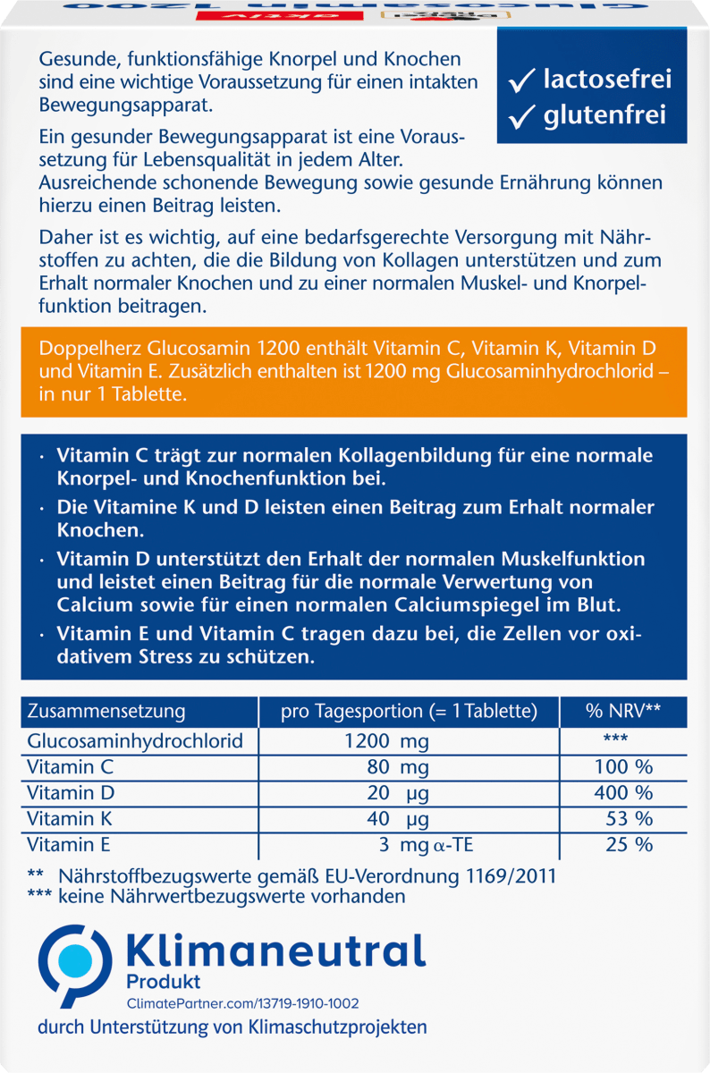 Glucosamin 1200 Tabletten 30 St, 47,4 g
