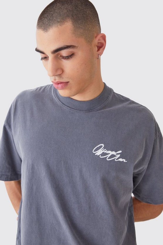 Oversize T-Shirt mit Man-Print
