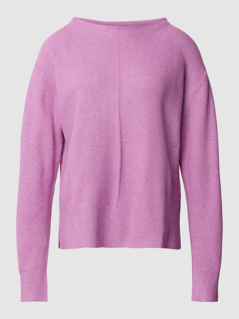 Strickpullover mit Ziernähten in violett