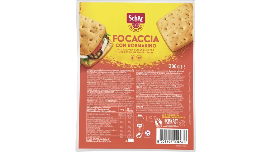 Schär Focaccia con rosmarino - glutenfrei 200 g