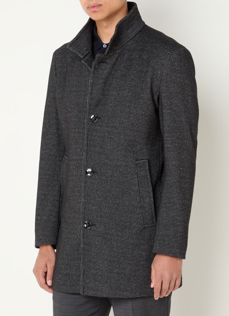 Strellson Finchley Mantel aus Wollmischung mit Hahnentrittmuster