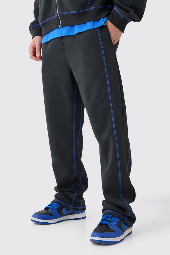 Lockere Jogginghose mit Kontrast-Naht