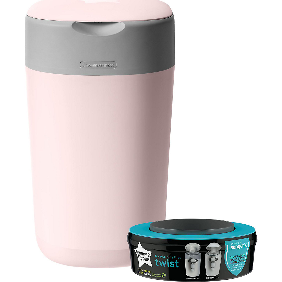 Windeleimer Twist & Click Sangenic, rosa