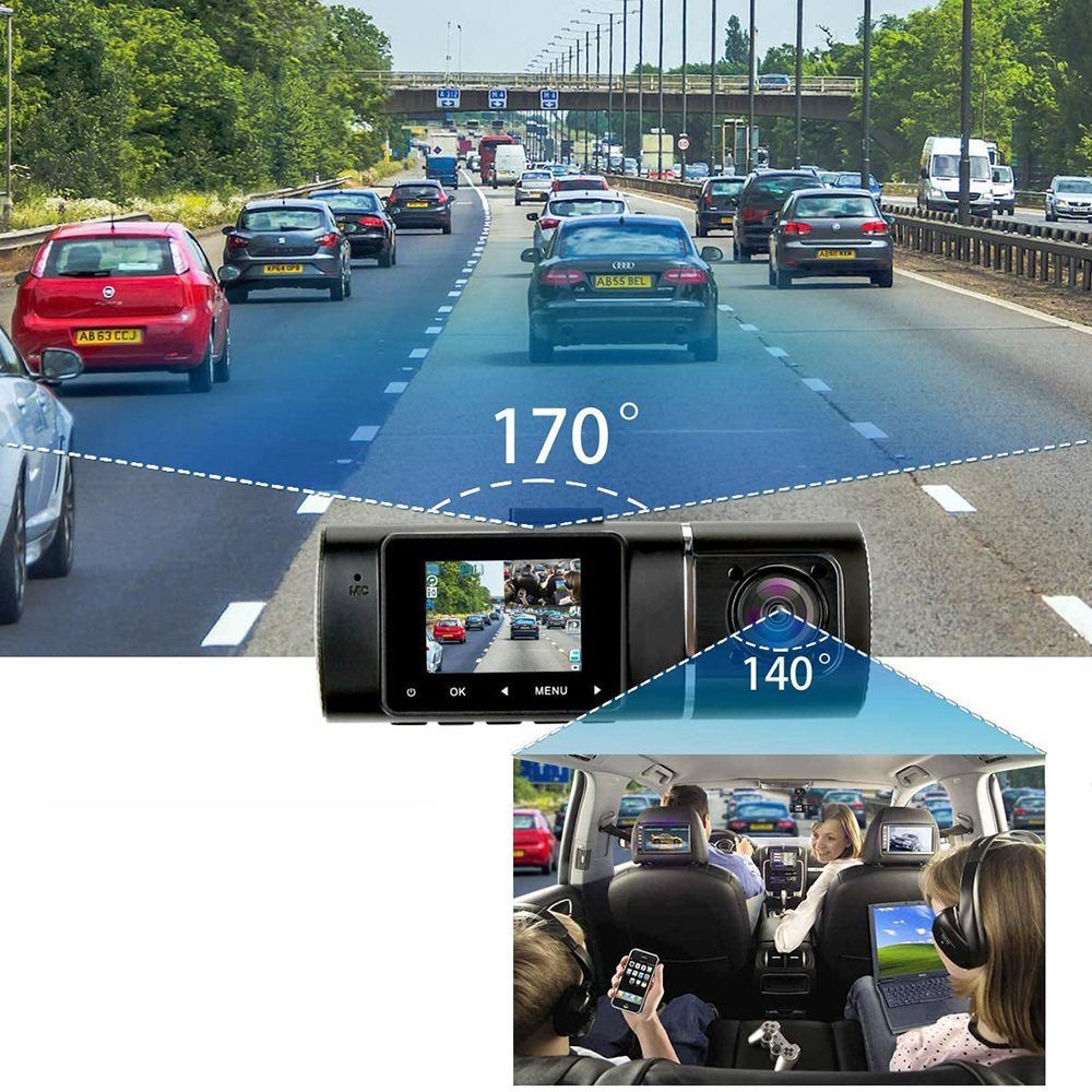 FeelGlad 170° Weitwinkel, Nachtsicht, HD-Video Dashcam