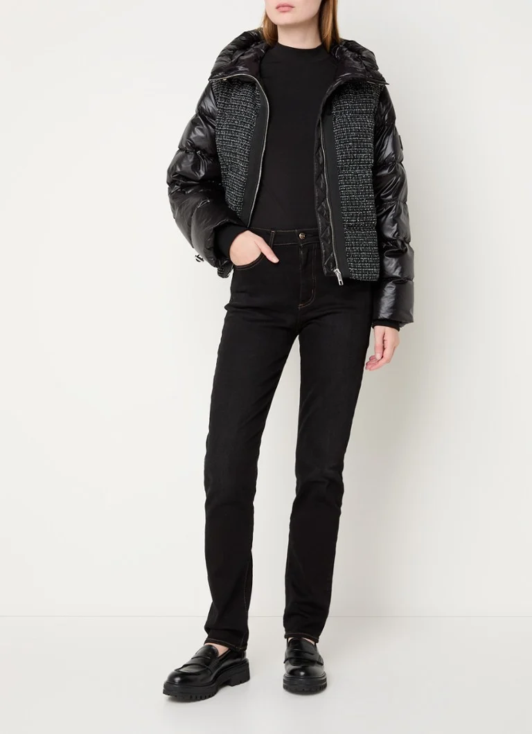 Jachetă HUGO BOSS Pump down din amestec de lână, matlasată cu puf și lurex.