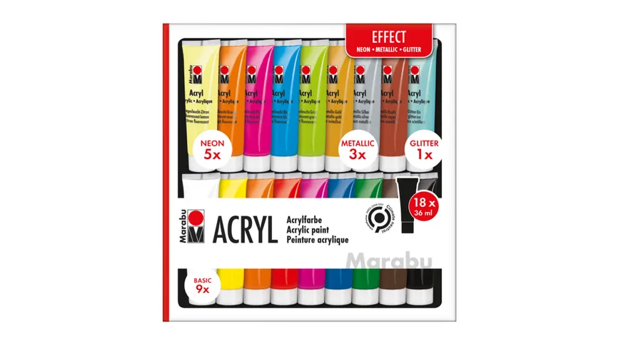 Marabu Acrylfarben 6er Set EFFECT 648 ml