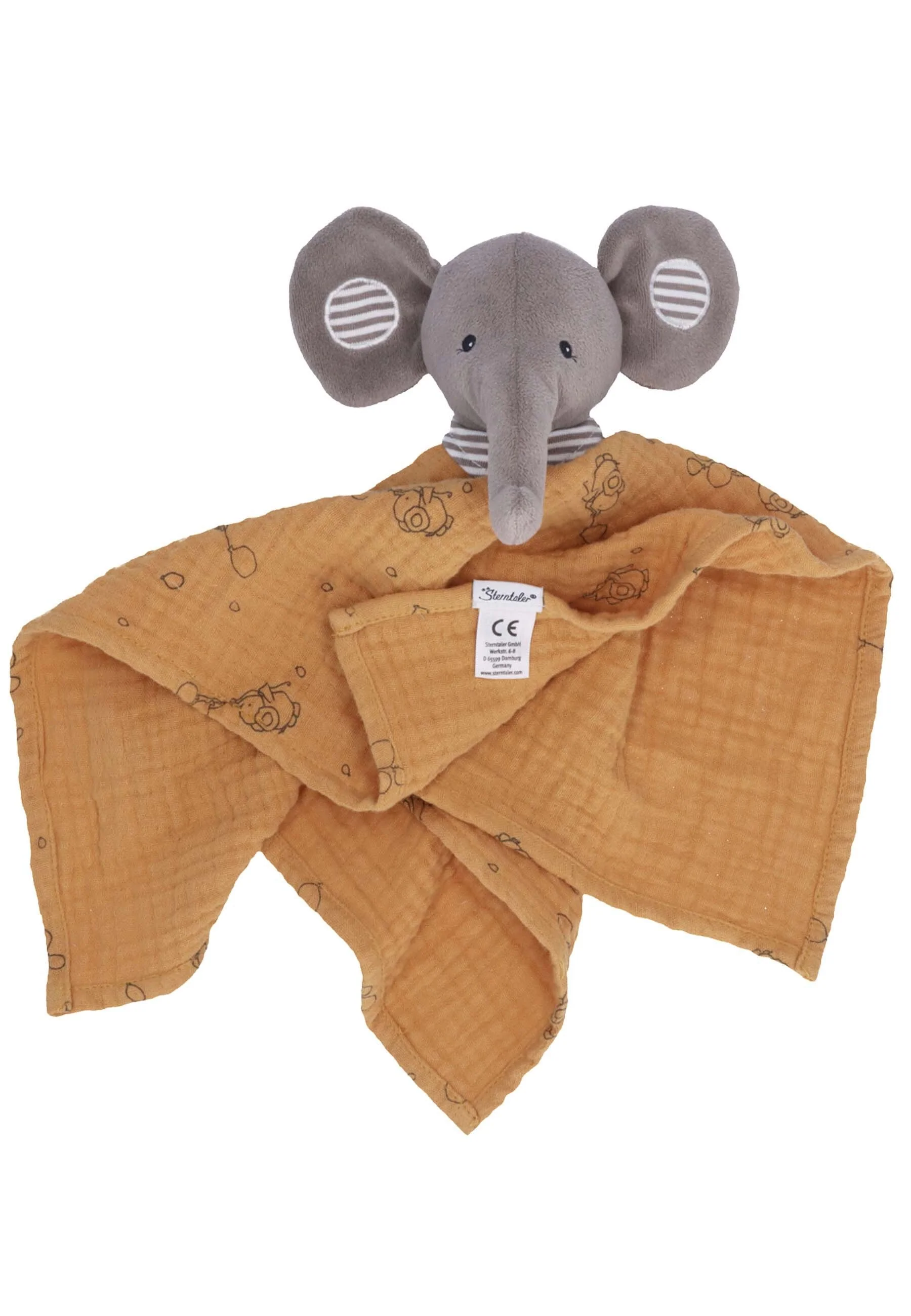Kuscheltuch Elefant Eddy aus Musselin, rost