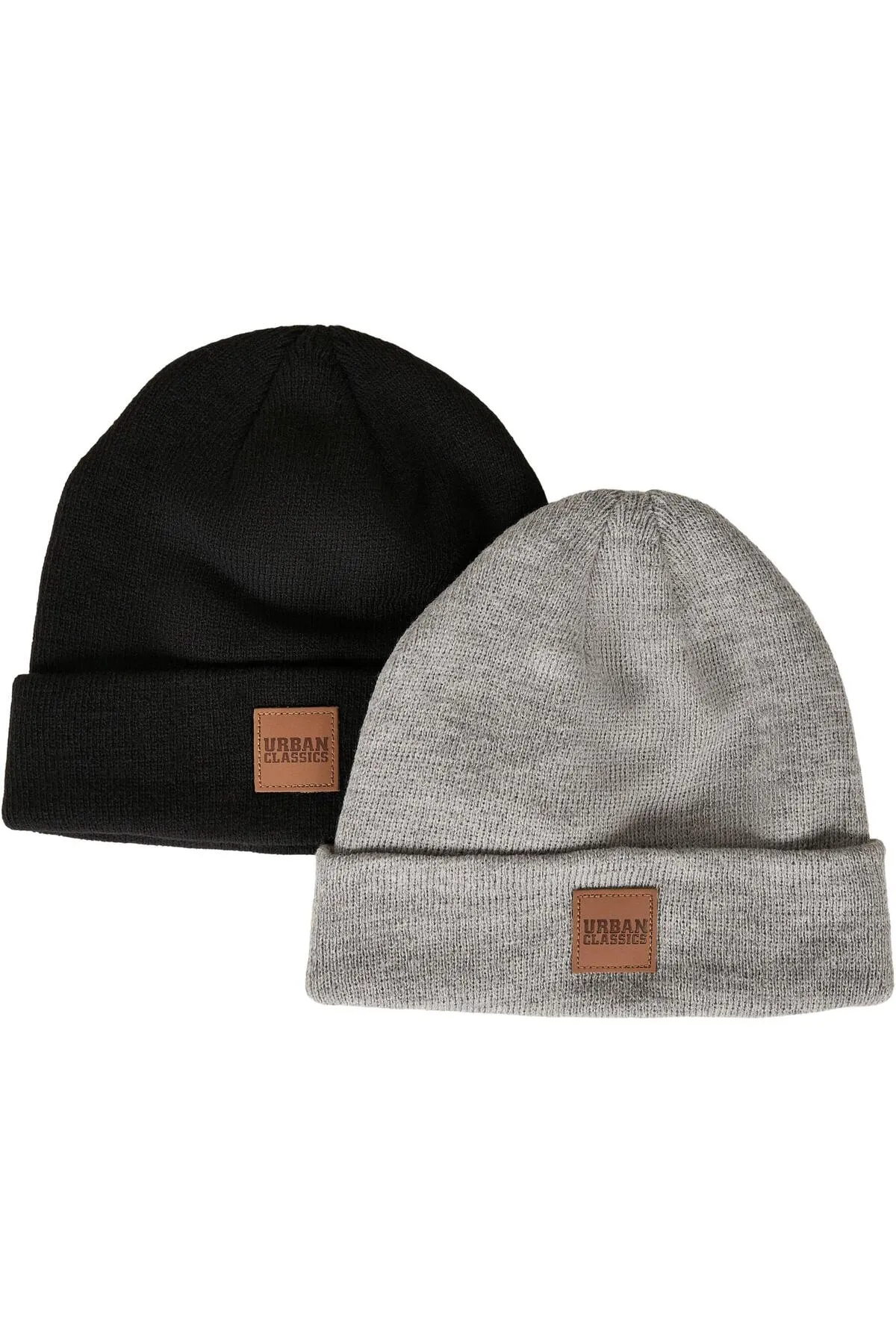 Urban Classics  Damen Logopatch Beanie Kids 2-Pack