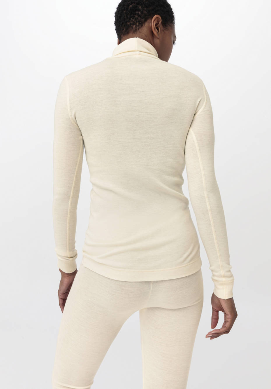 Rollkragen-Shirt mit Bio-Merinowolle und Seide