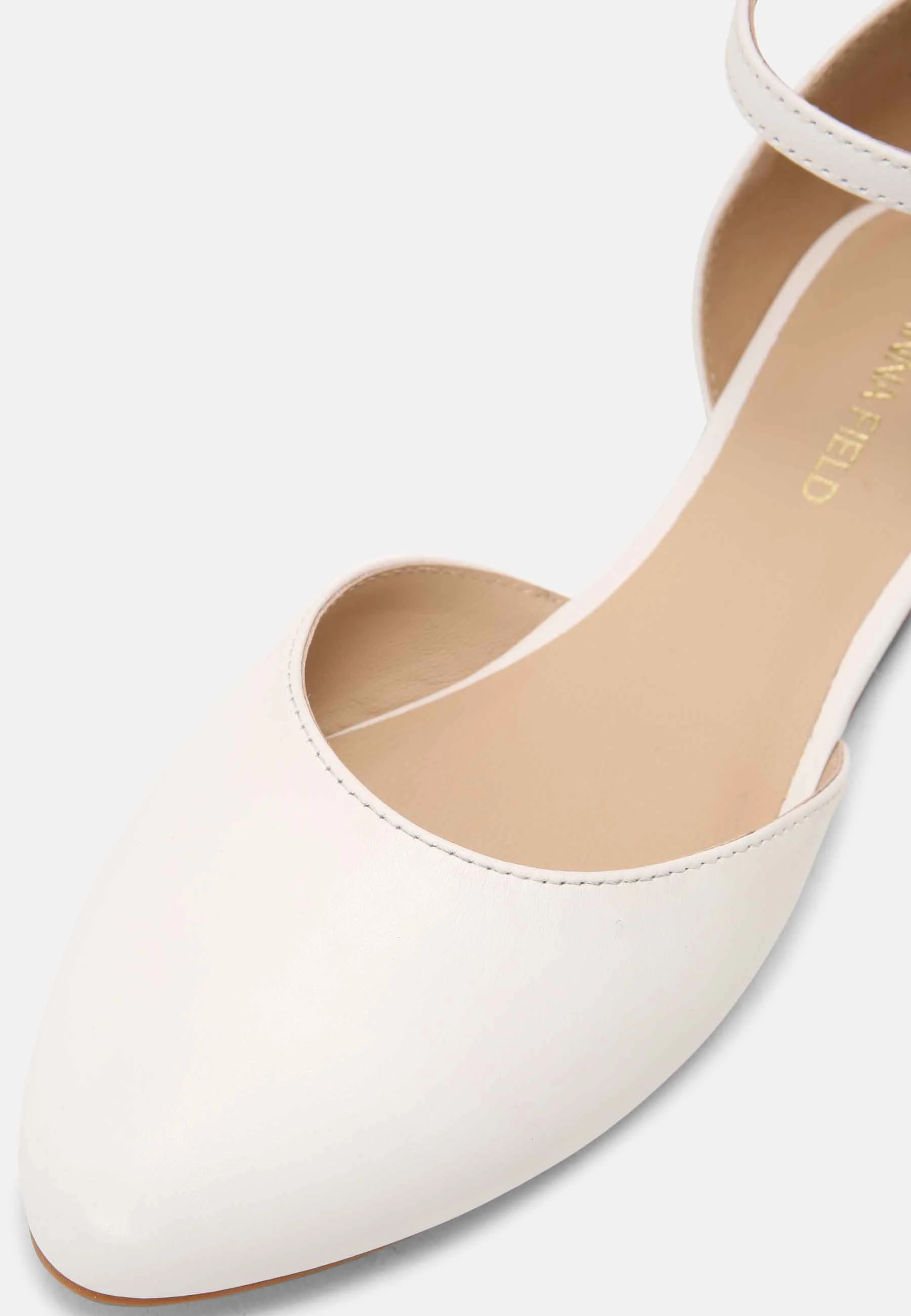 Anna Field Wide Fit LEATHER - Bailarinas con correa - Blanco