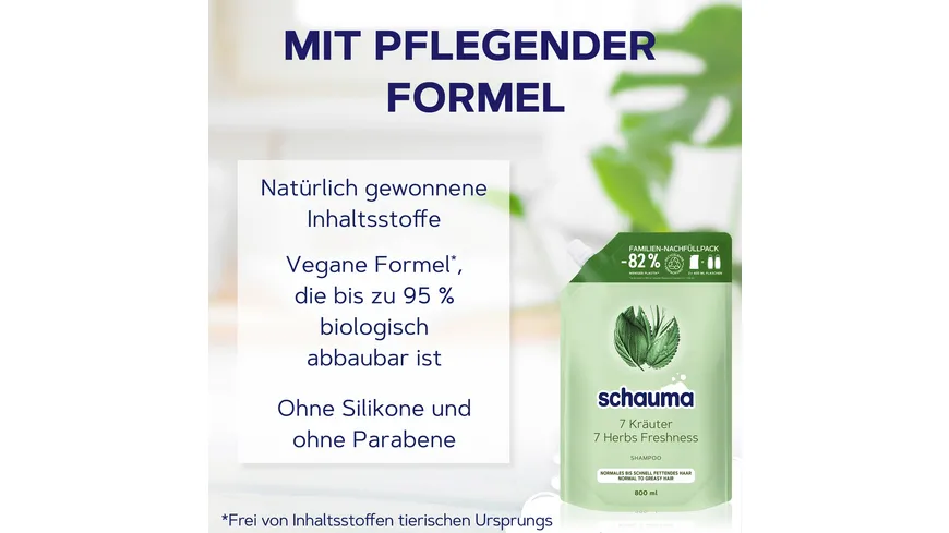 SCHAUMA Shampoo 7 Kräuter Nachfüllpack 800 ml