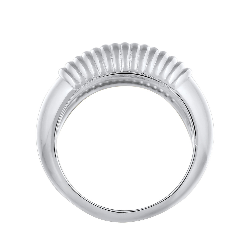 Elli PREMIUM Elli PREMIUM Bague Femmes Côtelé Design Chunky en Argent Sterling 925 Rhodié Bague