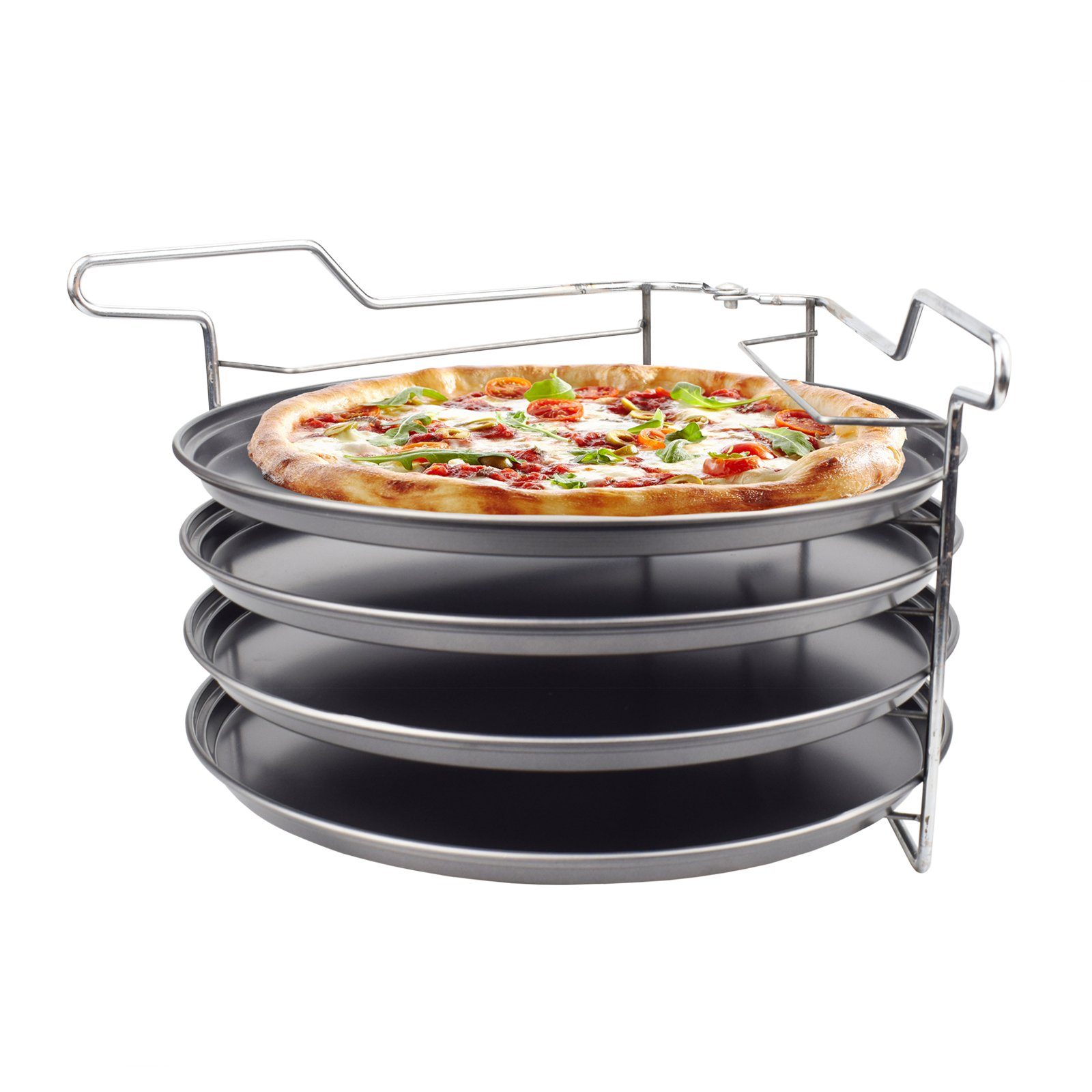 Michelino Pizzablech Pizza Backset 5tlg. Pizzabackblech, Metall, (5-St)