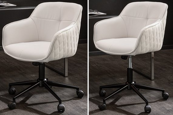 riess-ambiente Drehstuhl EUPHORIA weiß, Büro · Kunstleder · Armlehnen · höhenverstellbar · Home Office