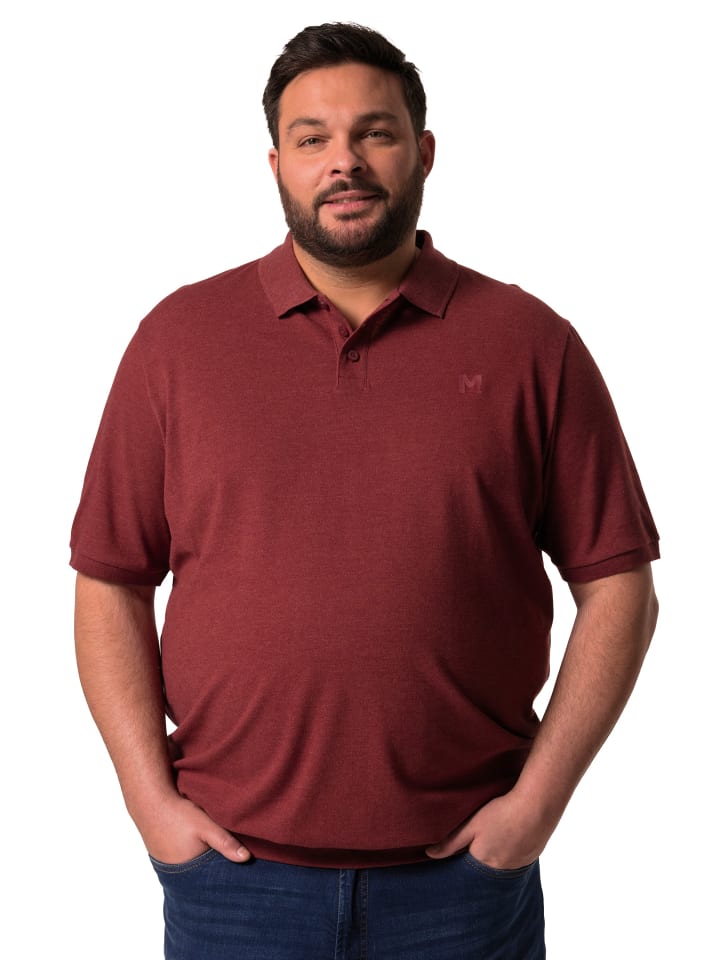 Men Plus Poloshirt in kupfer braun günstig kaufen