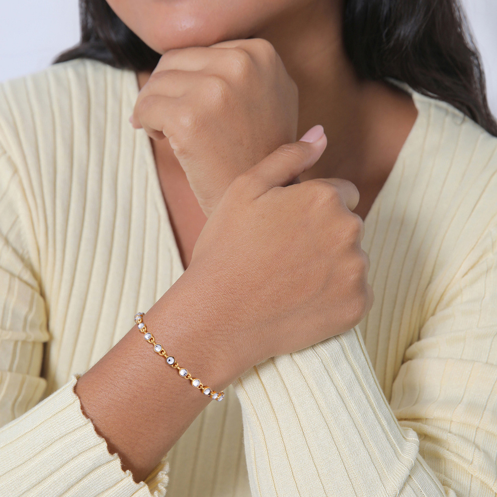 Elli Elli Bracelet Femmes Tennis Tendance classique avec cristaux en argent sterling 9 Bracelet