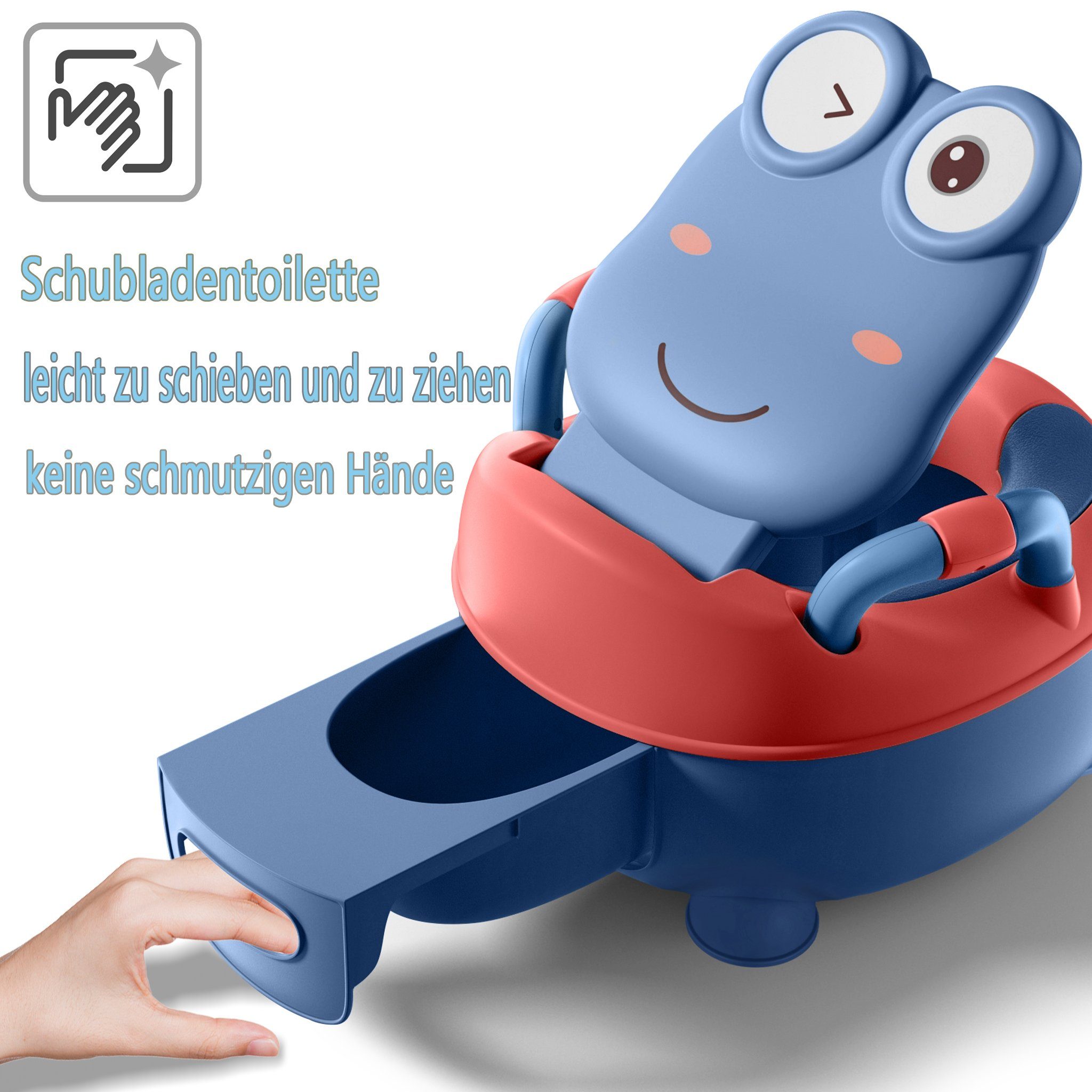 AUFUN Baby-Toilettensitz Kinder Töpfchen Toilettentrainer, Frosch Kindertoilette