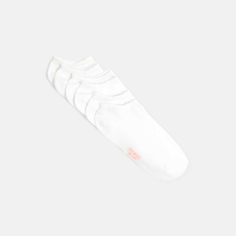 Socquettes à bord picot (lot de 5) blanc fille