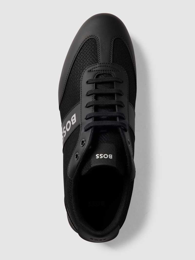 Sneaker mit Label-Print in metallic Modell 'Rusham' in schwarz