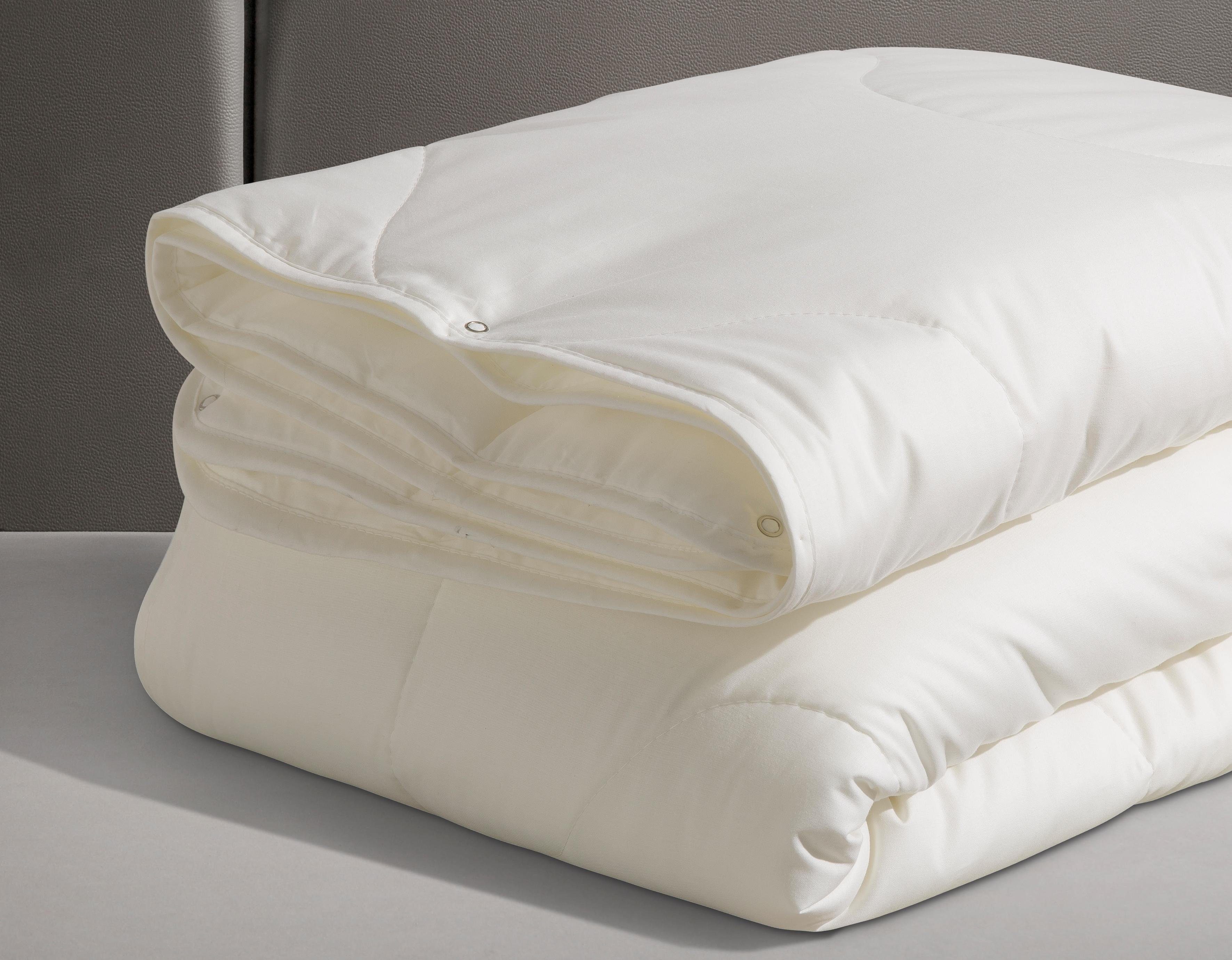 Naturfaserbettdecke, Tencel, DELAVITA, Füllung: Lyocell (Tencel) & Polyester, Bezug: Beste Klimatisierung und Nachhaltigkeit, Duo-Decke mit 