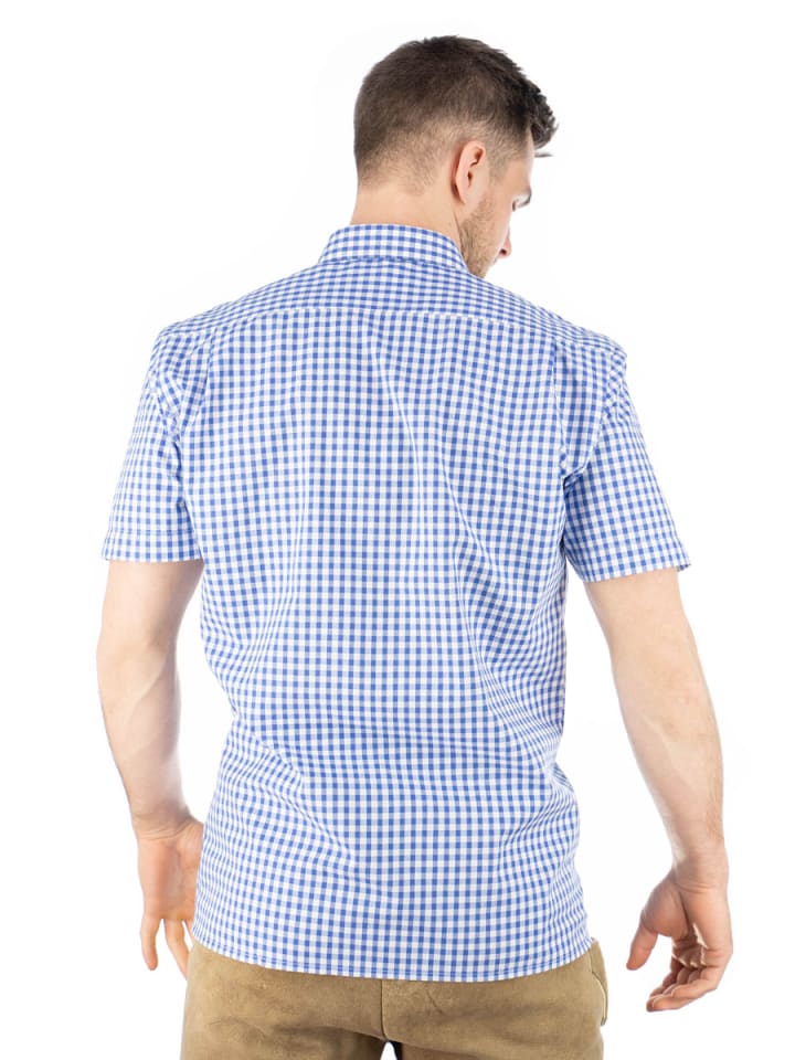 OS-Trachten Trachtenhemd Zihul in mittelblau günstig kaufen