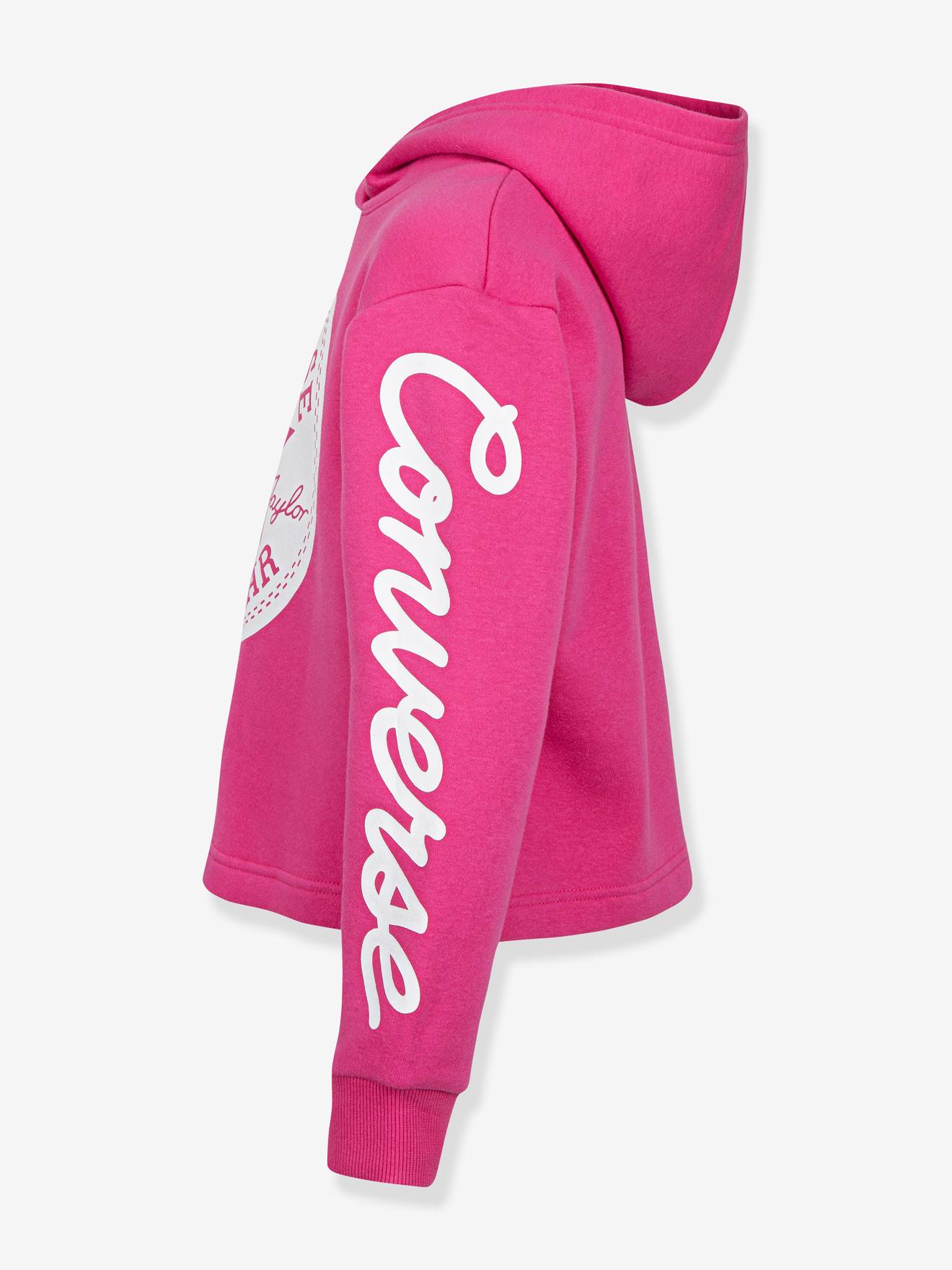 Sweat à capuche Chuck Patch Cropped Hoodie CONVERSE rose