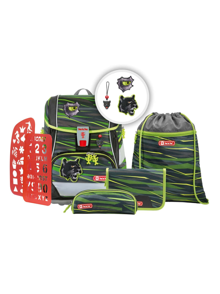 Step by Step 6tlg. Ranzen-Set 2IN1 PLUS in Wild Cat Chiko günstig kaufen onesize