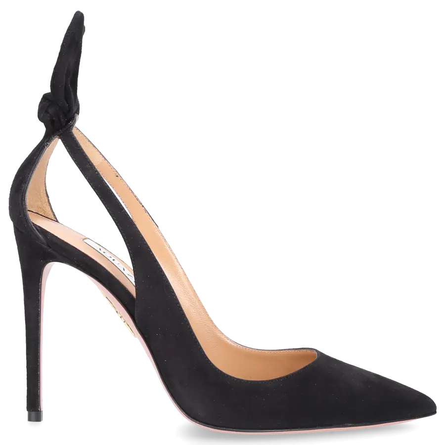 Aquazzura - Pumps BOW TIE 105 Veloursleder - schwarz