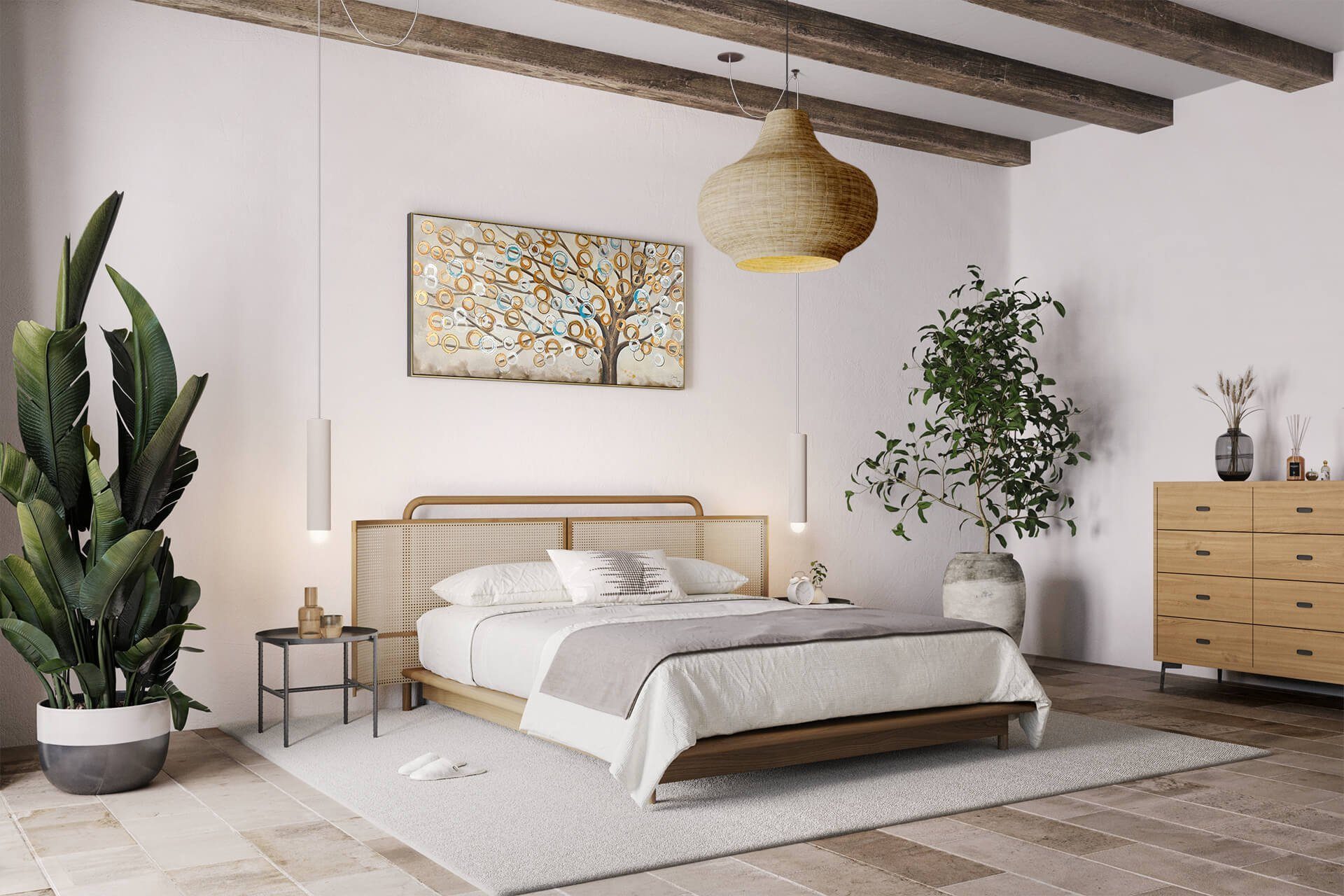 KUNSTLOFT Gemälde Herbstblues 140x70 cm, Leinwandbild 100% HANDGEMALT Wandbild Wohnzimmer